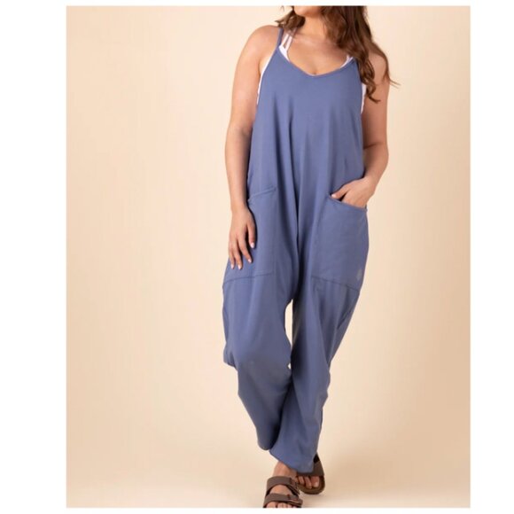 Free People FP Movement Hot Shot Onesie Jumpsuit 💙 Skyline - XL - Picture 5 of 9